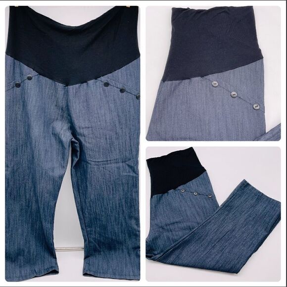 Sophia Jayne Maternity Capri Pants Sz L - Picture 1 of 12